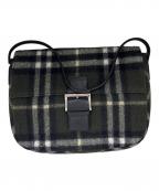 BURBERRY BLUE LABELバーバリー ブルー レーベル）の古着「ウールショルダーバッグ　ノバチェック」｜オリーブ
