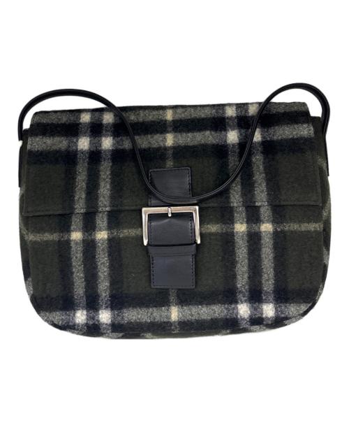 BURBERRY BLUE LABEL（バーバリー ブルー レーベル）BURBERRY BLUE LABEL (バーバリー ブルー レーベル) ウールショルダーバッグ　ノバチェック オリーブの古着・服飾アイテム