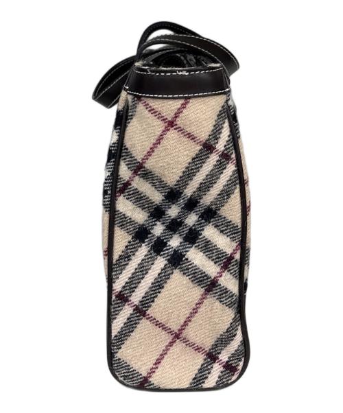 BURBERRY BLUE LABEL（バーバリー ブルー レーベル）BURBERRY BLUE LABEL (バーバリー ブルー レーベル) ウールトートバッグ　ノバチェック ベージュの古着・服飾アイテム