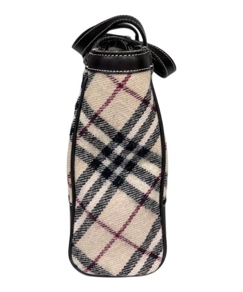 BURBERRY BLUE LABEL（バーバリー ブルー レーベル）BURBERRY BLUE LABEL (バーバリー ブルー レーベル) ウールトートバッグ　ノバチェック ベージュの古着・服飾アイテム