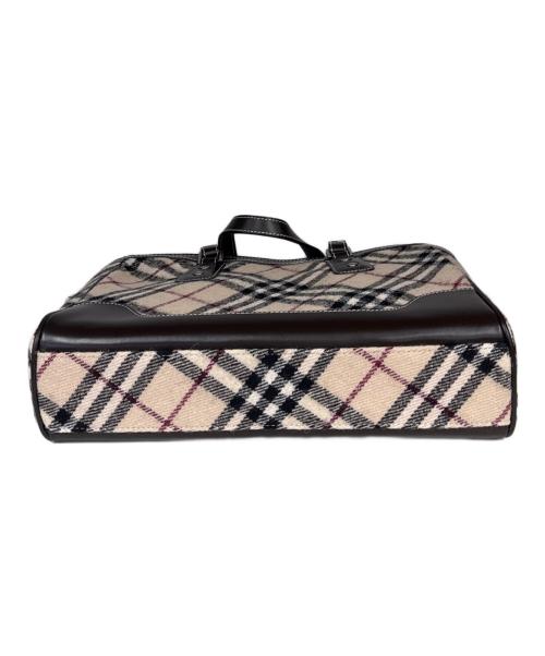 BURBERRY BLUE LABEL（バーバリー ブルー レーベル）BURBERRY BLUE LABEL (バーバリー ブルー レーベル) ウールトートバッグ　ノバチェック ベージュの古着・服飾アイテム