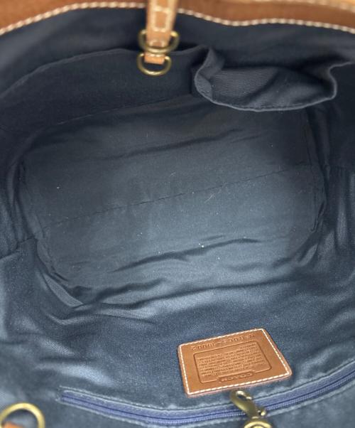 COACH（コーチ）COACH (コーチ) トートバッグ　シグネチャー デニム ブラウン×ネイビーの古着・服飾アイテム