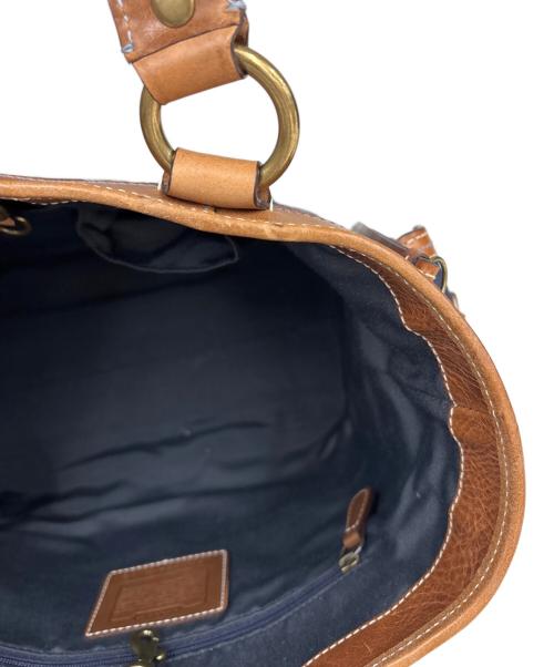COACH（コーチ）COACH (コーチ) トートバッグ　シグネチャー デニム ブラウン×ネイビーの古着・服飾アイテム