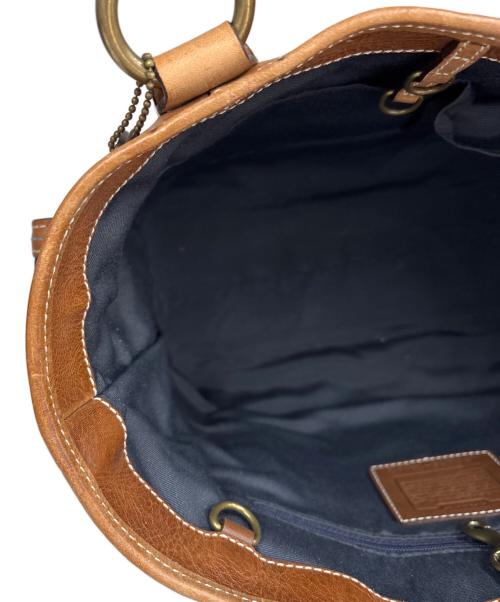 COACH（コーチ）COACH (コーチ) トートバッグ　シグネチャー デニム ブラウン×ネイビーの古着・服飾アイテム