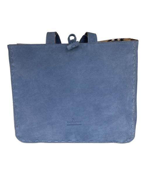 BURBERRY BLUE LABEL（バーバリー ブルー レーベル）BURBERRY BLUE LABEL (バーバリー ブルー レーベル) スウェードトートバッグ　ノバチェック ブルーの古着・服飾アイテム