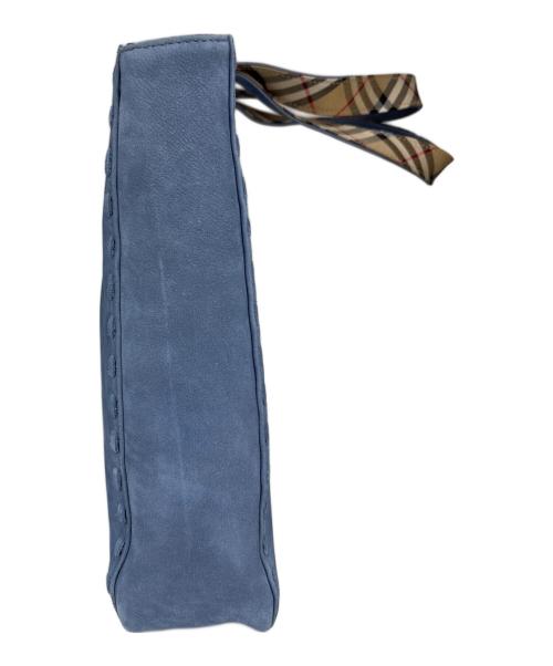 BURBERRY BLUE LABEL（バーバリー ブルー レーベル）BURBERRY BLUE LABEL (バーバリー ブルー レーベル) スウェードトートバッグ　ノバチェック ブルーの古着・服飾アイテム