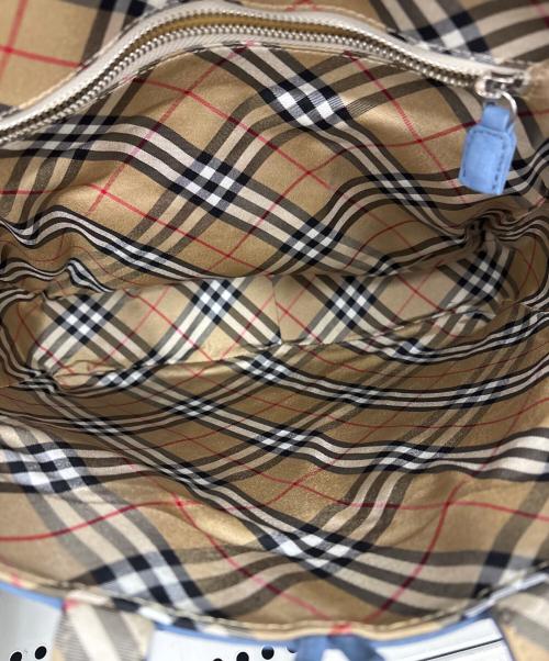 BURBERRY BLUE LABEL（バーバリー ブルー レーベル）BURBERRY BLUE LABEL (バーバリー ブルー レーベル) スウェードトートバッグ　ノバチェック ブルーの古着・服飾アイテム