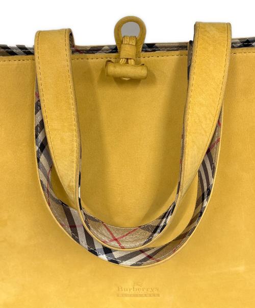 BURBERRY BLUE LABEL（バーバリー ブルー レーベル）BURBERRY BLUE LABEL (バーバリー ブルー レーベル) トートバッグ　ノバチェック イエローの古着・服飾アイテム