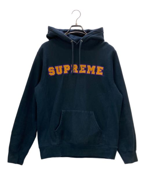 SUPREME（シュプリーム）SUPREME (シュプリーム) プルオーバーパーカー 18ss Cord Collegiate Logo Hooded Sweatshirt ネイビー サイズ:Mの古着・服飾アイテム