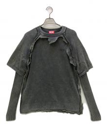DIESEL（ディーゼル）の古着「レイヤードスウェット K-PETRO」｜グレー