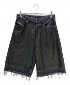 DIESELディーゼル）の古着「デニムハーフパンツ DE-SIRE Shorts In Coated Tailoring Denim」｜ブラック