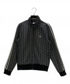 LACOSTEラコステ）の古着「トラックジャケット モノグラムジャカードトラックジャケット」｜ブラック