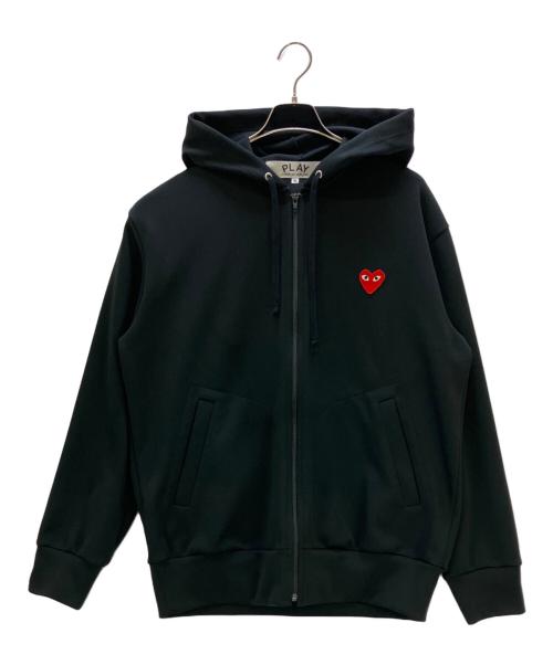 PLAY COMME des GARCONS（プレイコムデギャルソン）PLAY COMME des GARCONS (プレイコムデギャルソン) ジップパーカー 	Zip-Up Hoodie With Red Emblem Black ブラック サイズ:XLの古着・服飾アイテム