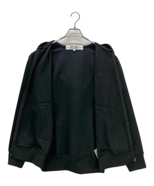 PLAY COMME des GARCONS（プレイコムデギャルソン）PLAY COMME des GARCONS (プレイコムデギャルソン) ジップパーカー 	Zip-Up Hoodie With Red Emblem Black ブラック サイズ:XLの古着・服飾アイテム