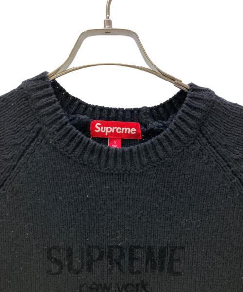 SUPREME（シュプリーム）SUPREME (シュプリーム) ニット 24AW Flocked Logo Sweater ブラック サイズ:Sの古着・服飾アイテム