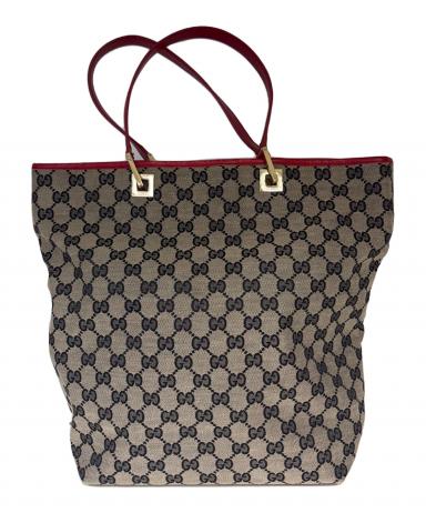 中古・古着通販】GUCCI (グッチ) トートバッグ GG ベージュ×レッド