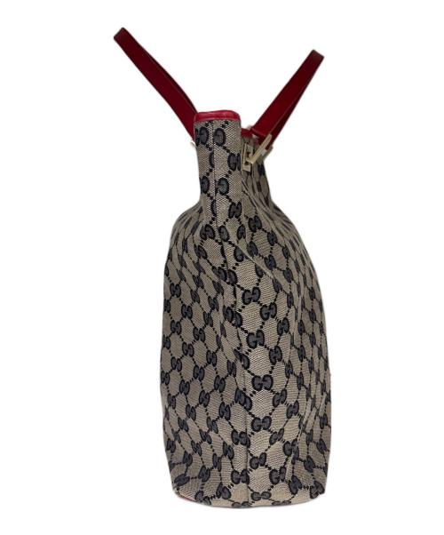 GUCCI（グッチ）GUCCI (グッチ) トートバッグ　GG ベージュ×レッドの古着・服飾アイテム
