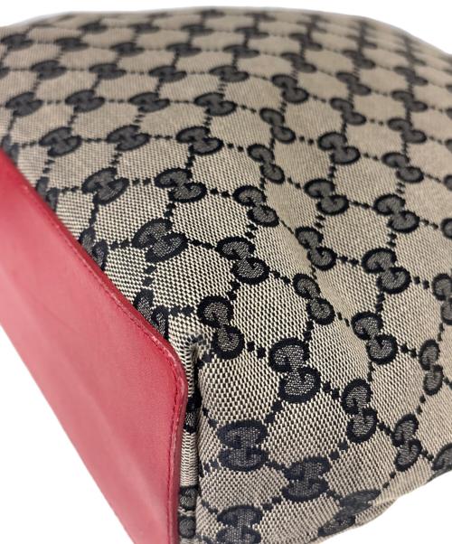 GUCCI（グッチ）GUCCI (グッチ) トートバッグ　GG ベージュ×レッドの古着・服飾アイテム