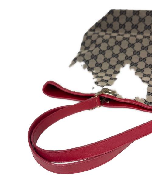 GUCCI（グッチ）GUCCI (グッチ) トートバッグ　GG ベージュ×レッドの古着・服飾アイテム