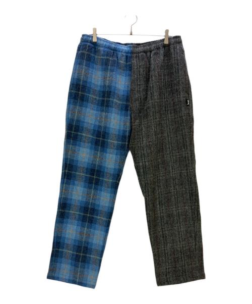 Harris Tweed（ハリスツイード）Harris Tweed (ハリスツイード) stussy (ステューシー) ウールパンツ グレー×ブルー サイズ:Lの古着・服飾アイテム