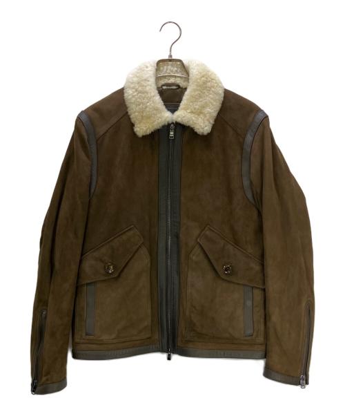 BOSS（ボス）BOSS (ボス) レザージャケット C-Montel ブラウン サイズ:48の古着・服飾アイテム
