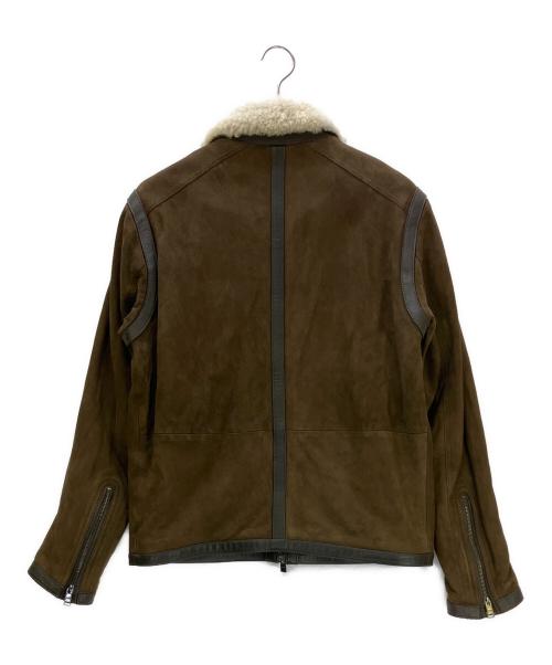 BOSS（ボス）BOSS (ボス) レザージャケット C-Montel ブラウン サイズ:48の古着・服飾アイテム
