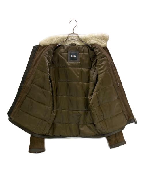 BOSS（ボス）BOSS (ボス) レザージャケット C-Montel ブラウン サイズ:48の古着・服飾アイテム
