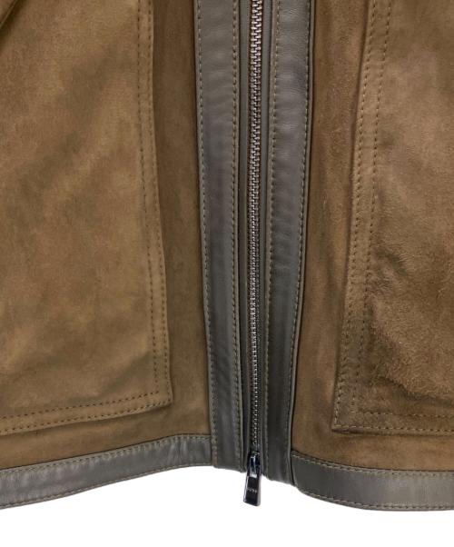 BOSS（ボス）BOSS (ボス) レザージャケット C-Montel ブラウン サイズ:48の古着・服飾アイテム