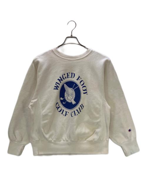 Champion REVERSE WEAVE（チャンピオン リバース ウィーブ）Champion REVERSE WEAVE (チャンピオン リバース ウィーブ) スウェット トリコタグ中期 80s アイボリー サイズ:Mの古着・服飾アイテム