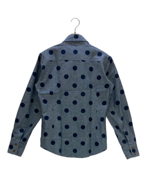 Vivienne Westwood（ヴィヴィアンウエストウッド）Vivienne Westwood (ヴィヴィアンウエストウッド) 変形アシンメトリー長袖シャツ ブルー サイズ:46の古着・服飾アイテム