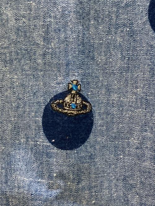 Vivienne Westwood（ヴィヴィアンウエストウッド）Vivienne Westwood (ヴィヴィアンウエストウッド) 変形アシンメトリー長袖シャツ ブルー サイズ:46の古着・服飾アイテム