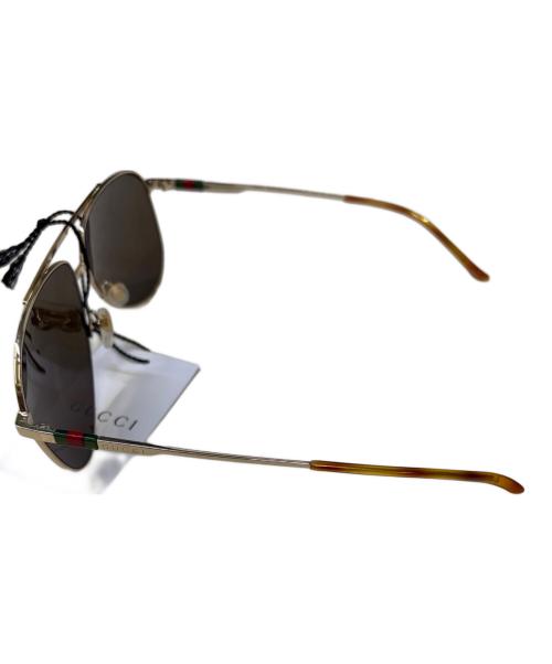 GUCCI（グッチ）GUCCI (グッチ) サングラス　メタルパイロットサングラス ブラウン サイズ:62□11-145の古着・服飾アイテム