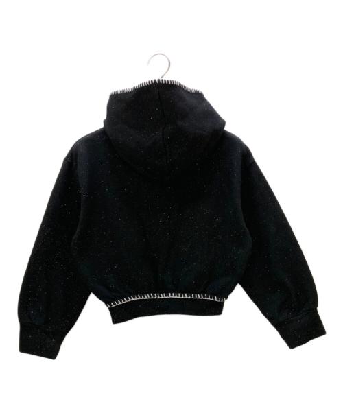 THE RED THREAD（ザ・レッド・スレッド）THE RED THREAD (ザ・レッド・スレッド) スウェット S mid-sleeve hoodie cropped ブラック サイズ:Freeの古着・服飾アイテム