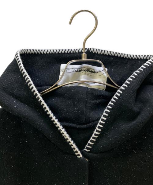 THE RED THREAD（ザ・レッド・スレッド）THE RED THREAD (ザ・レッド・スレッド) スウェット S mid-sleeve hoodie cropped ブラック サイズ:Freeの古着・服飾アイテム