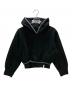 THE RED THREAD（ザ・レッド・スレッド）の古着「スウェット S mid-sleeve hoodie cropped」｜ブラック