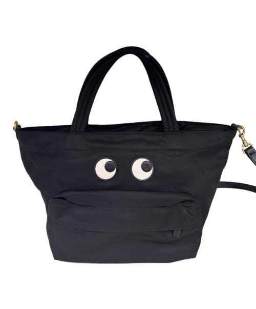 ANYA HINDMARCH（アニヤ・ハインドマーチ）ANYA HINDMARCH (アニヤ・ハインドマーチ) 2WAYショルダーバッグ ブラックの古着・服飾アイテム
