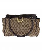 GUCCIグッチ）の古着「トートバッグ　GG」｜ベージュ×ブラウン