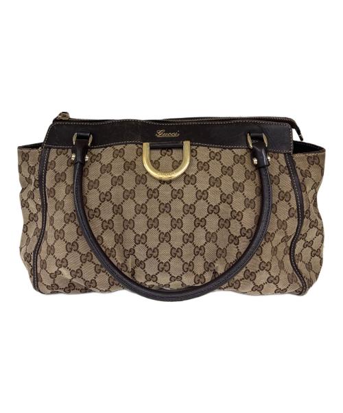 GUCCI（グッチ）GUCCI (グッチ) トートバッグ　GG ベージュ×ブラウンの古着・服飾アイテム