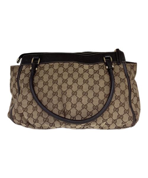 GUCCI（グッチ）GUCCI (グッチ) トートバッグ　GG ベージュ×ブラウンの古着・服飾アイテム