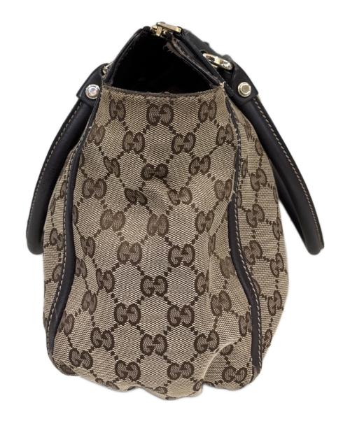 GUCCI（グッチ）GUCCI (グッチ) トートバッグ　GG ベージュ×ブラウンの古着・服飾アイテム