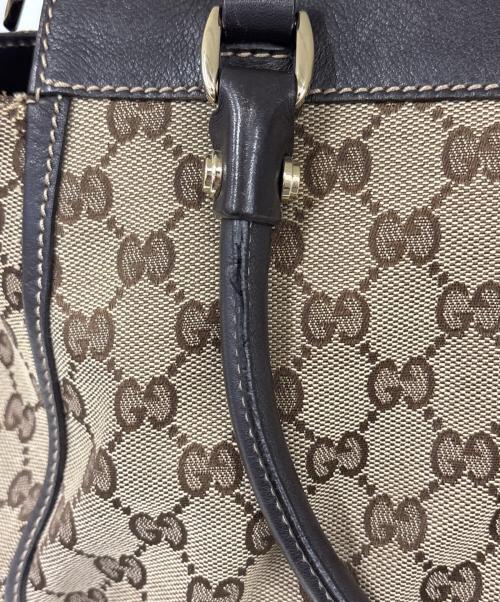 GUCCI（グッチ）GUCCI (グッチ) トートバッグ　GG ベージュ×ブラウンの古着・服飾アイテム