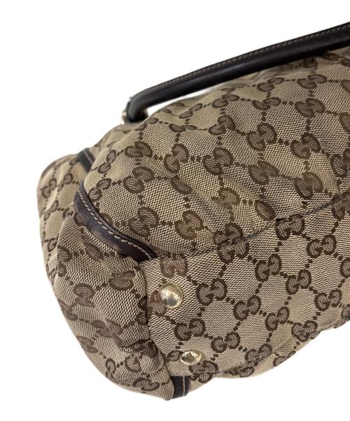 GUCCI（グッチ）GUCCI (グッチ) トートバッグ　GG ベージュ×ブラウンの古着・服飾アイテム