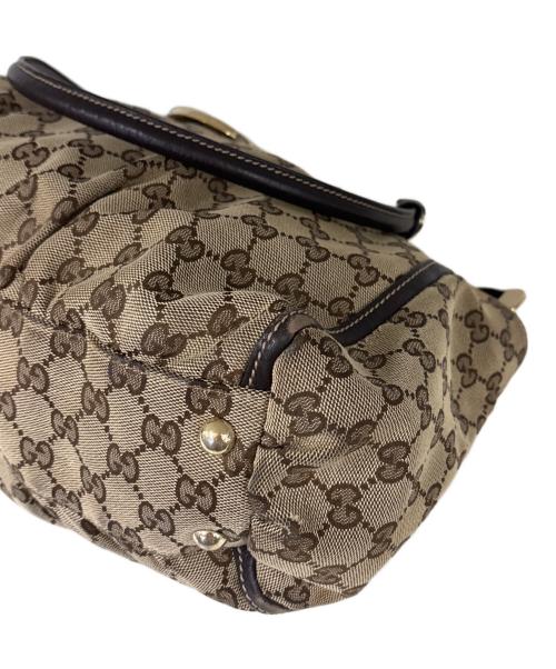 GUCCI（グッチ）GUCCI (グッチ) トートバッグ　GG ベージュ×ブラウンの古着・服飾アイテム