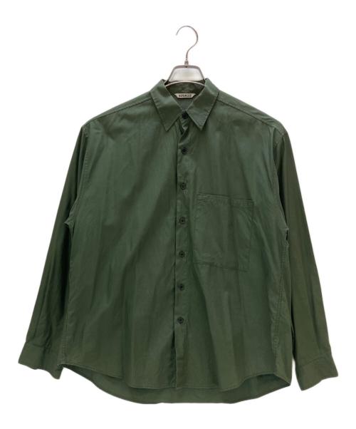 AURALEE（オーラリー）AURALEE (オーラリー) WASHED FINX TWILL BIG SHIRTS グリーン サイズ:4の古着・服飾アイテム