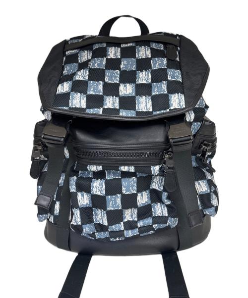 COACH（コーチ）COACH (コーチ) リュック　Terrain Trek Pack with Graphic Checker Print ブルー×ブラックの古着・服飾アイテム