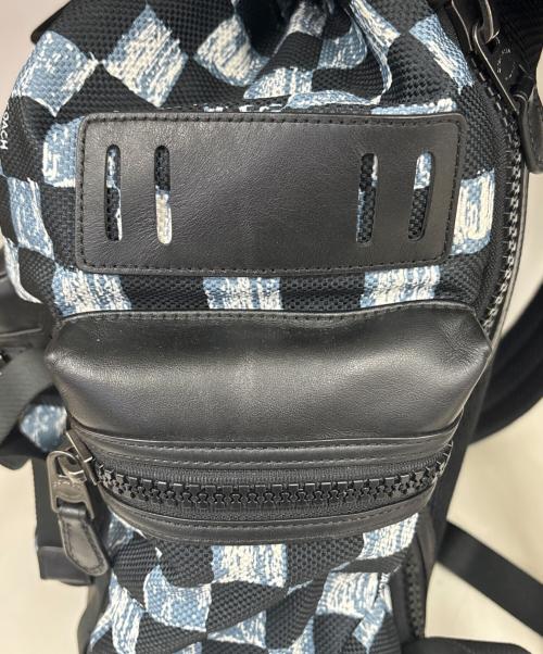COACH（コーチ）COACH (コーチ) リュック　Terrain Trek Pack with Graphic Checker Print ブルー×ブラックの古着・服飾アイテム