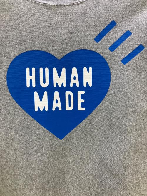 HUMAN MADE（ヒューマンメイド）HUMAN MADE (ヒューマンメイド) 25aw HEART SWEATSHIRT グレー×ブルー サイズ:Sの古着・服飾アイテム