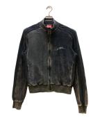DIESELディーゼル）の古着「スタンドカラージャケット ベロア」｜グレー