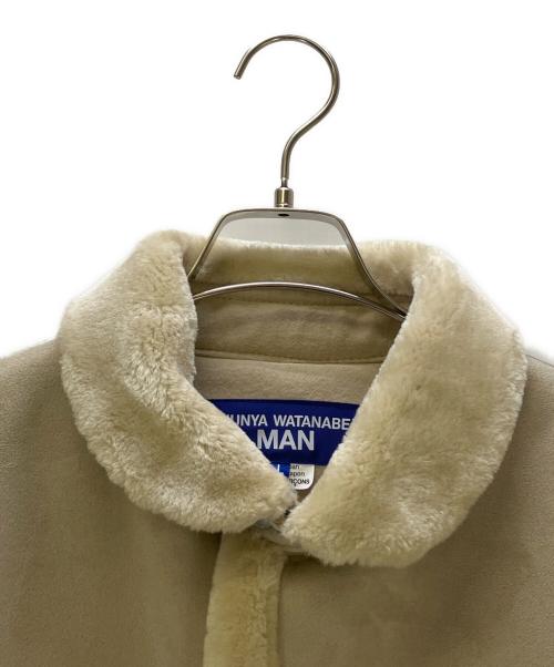 COMME des GARCONS JUNYA WATANABE MAN（コム デ ギャルソン ジュンヤ ワタナベ マン）COMME des GARCONS JUNYA WATANABE MAN (コム デ ギャルソン ジュンヤ ワタナベ マン) エステルボアムートンレザージャケット ベージュ サイズ:Lの古着・服飾アイテム