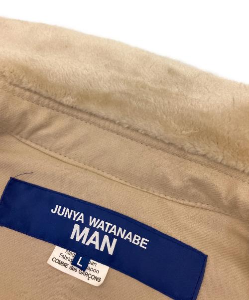 COMME des GARCONS JUNYA WATANABE MAN（コム デ ギャルソン ジュンヤ ワタナベ マン）COMME des GARCONS JUNYA WATANABE MAN (コム デ ギャルソン ジュンヤ ワタナベ マン) エステルボアムートンレザージャケット ベージュ サイズ:Lの古着・服飾アイテム